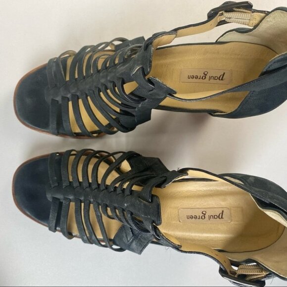 Paul Green | Christy Black Caged‎ Strappy Sandal Heel - Picture 13 of 16